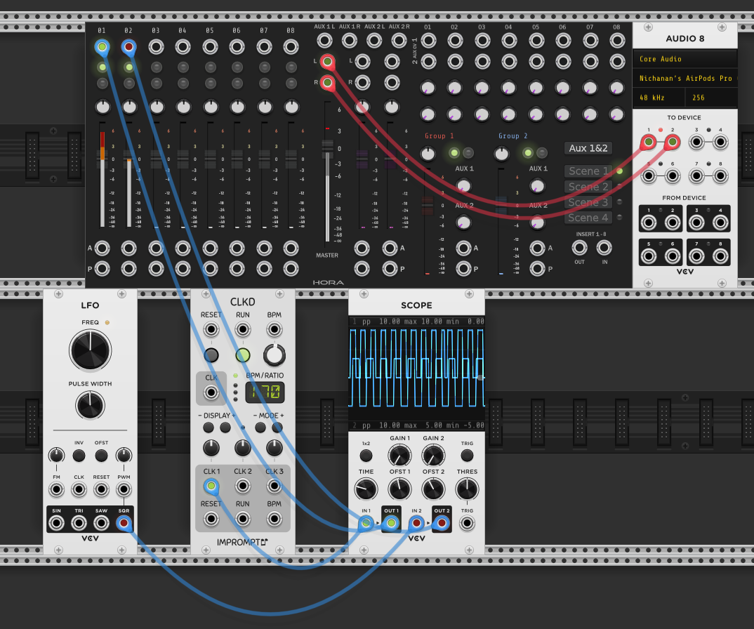 LFO square wave as clock