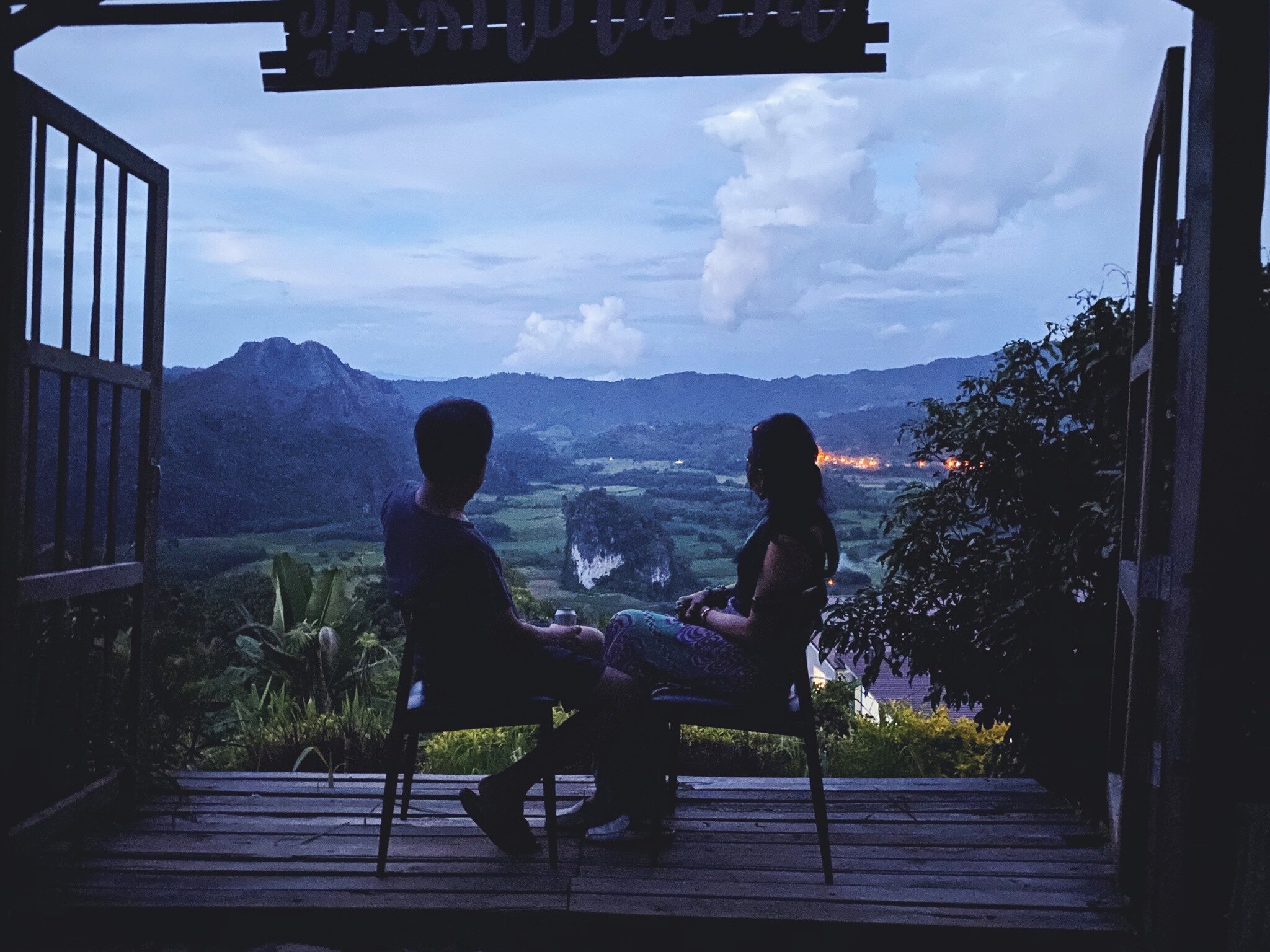  My parents checking out the view at dusk in Northern Thailand 