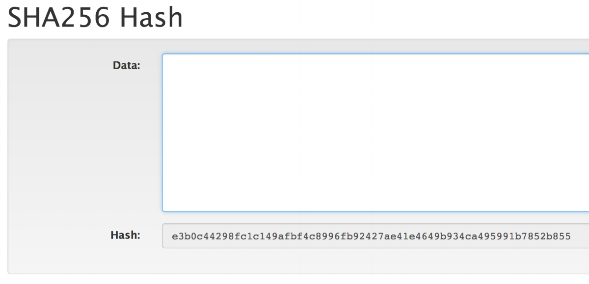  A blank input produces a 64-character hash 