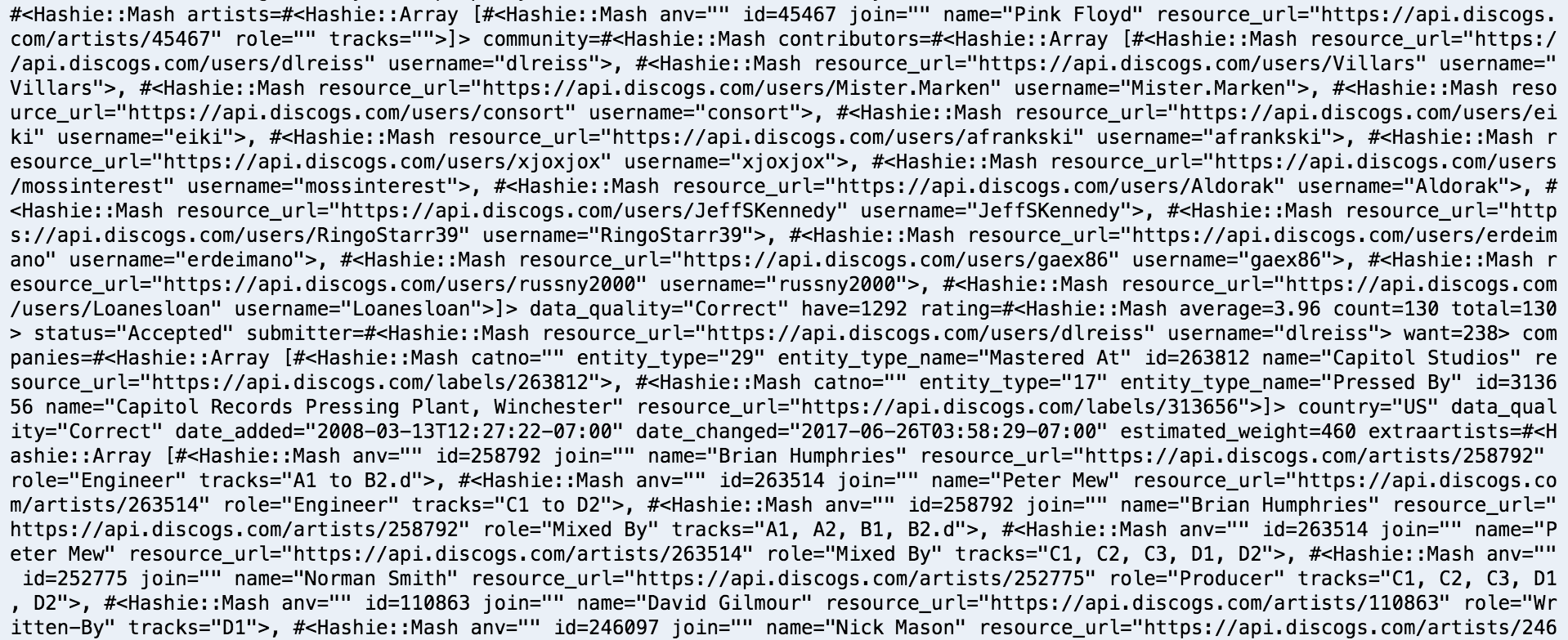  😱 Interacting with this was relatively straightforward for the purposes of this app, but printing to the terminal like this helps give an understanding of how the raw data is structured, and therefore how it can be called. 
